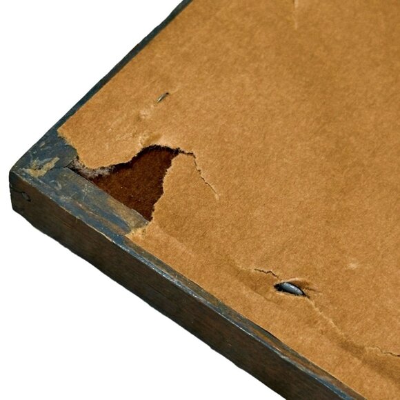 2 VTG Currier Ives Framed Prints Village Blacksmith - Old Grist Mill 15x10.5 In - Picture 9 of 13